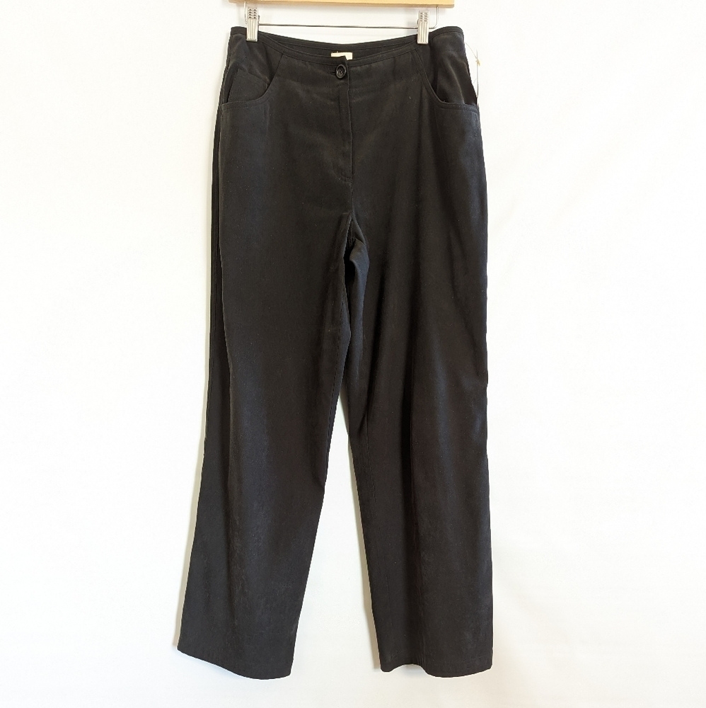 J. Jill Micro Faux Suede Pants 10 Black Lightweight Microsuede Pant - Picture 7 of 7